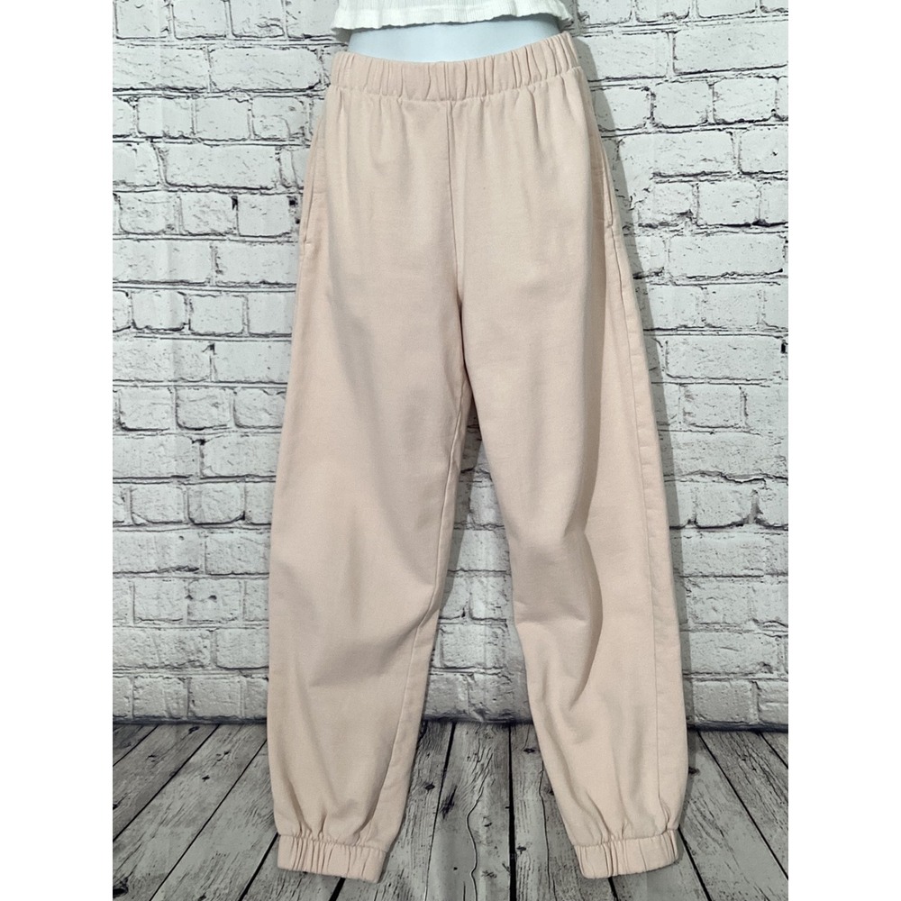 John Galt Peach Jogger Sweatpants Elastic Waist Soft Fleece Loungewear Small - Picture 1 of 4